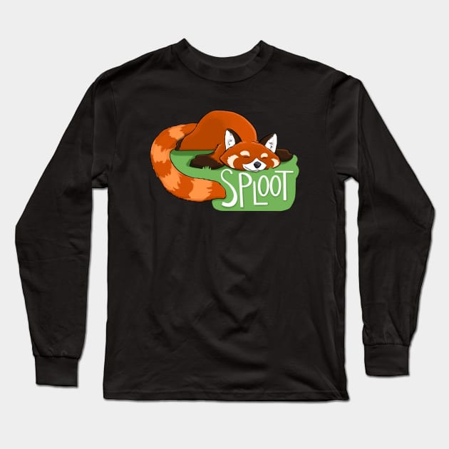 Red Panda Sploot Long Sleeve T-Shirt by CaseyHWilkinson